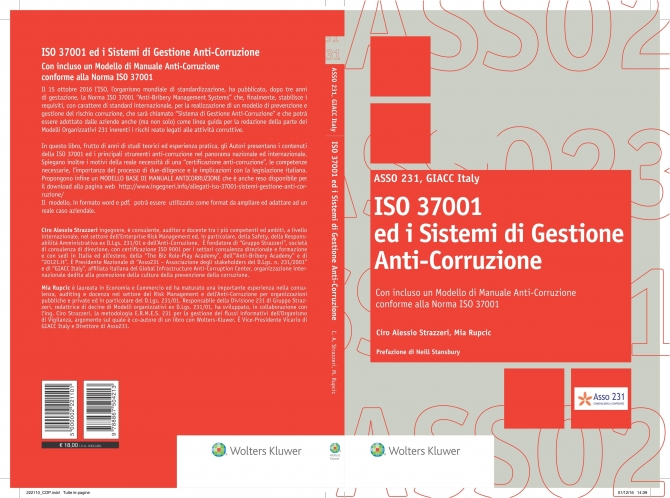 Pubblicato il primo libro al mondo specificatamente dedicato alla ISO 37001 - Asso 231